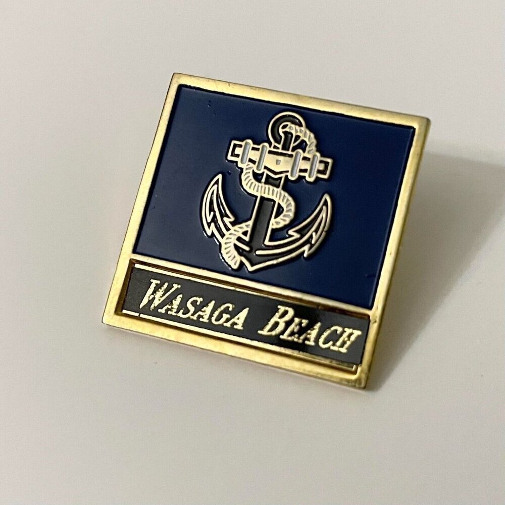 Wasaga Beach Ontario Canada Souvenir Pin Anchor